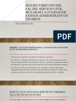 Criterios Recurrentes Del Tribunal Del Servicio Civil para Declarar La Nulidad Del PAD SESION 2