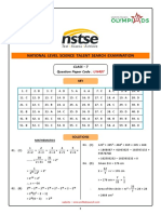 CL - 7 - NSTSE-2023-Paper-487 Key