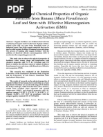 Physical and Chemical Properties of Organic Fertilizer From Banana (Musa Paradisiaca) Leaf and Stem With Effective Microorganism Activactors (EM4)