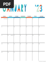 Colorful Calendar 2023 01