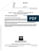 EN 1111-2017 Sanitary Tapware - Thermostatic Mixing Valves (PN 10) - General Technical Specification