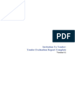 ITT Tender Evaluation Report Template