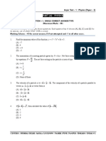 Major Test 1 Advanced Paper 2 (2021-23) (Dt. 24.10.2021) Questions Paper Pace