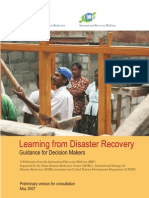 Learning From Disaster Recovery: Guidance For Decision Makers