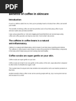 Benefits of Coffee in Skincare