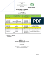 Classroom Program GRADE 10 PISCES CUMAYAS