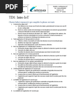 Td1: Intro Iot: Choisir La (Les) Réponse (S) Qui Complète La Phrase Suivante