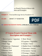 Topic - 17 Courses of French Classical Menu