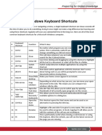 Stage 3 Technology Windows Keyboard Shortcuts