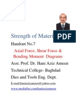 Strength of Materials - Axial Force Shear Force Bending Moment Diagrams - Hani Aziz Ameen