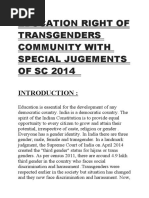 Education Right of Transgenders Community With Special Jugements of SC 2014