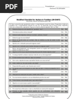 Modified Checklist For Autism in Toddlers (M-CHAT)