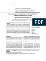 Formulation and Characterization of Buckwheat-Barley Supplemented Multigrain Biscuits