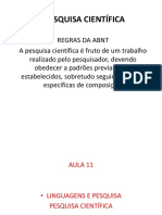 Aula 11 - Projeto de Pesquisa - Pesquisa Cientifíca