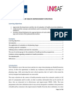 Week 7 Evaluation of Health Improvement Initiatives