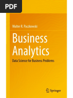 Business Analytics Data Science For Business Problems (Walter R. Paczkowski)