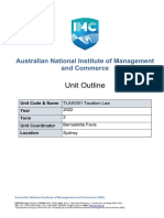 TLAW301 Taxation Law (T2, 2022) Unit Outline