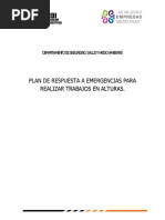 Plan de Respuesta A Emergencias para Realizar Trabajos en Alturas