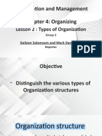 Chapter 4:organizing Lesson 2: Types of Organization