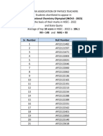 NSEC 2022-23 Chemistry 2022 Final Result