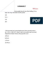 Assignment-3 (Motion in A Plane)