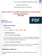 Analyse de La Stabilité Géométrique Des Structures Planes