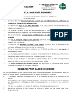 Instrucciones A Los Alumnos para La Evacuación Del Centro.