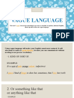 Vague Language Esl