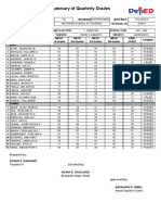 Summary of Grade Sheets SY2021 2022 1st 4th