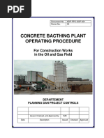 Concrete Batching Plant Operations Procedure