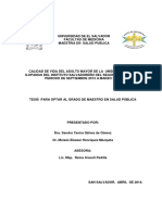 Universidad de El Salvador Facultad de Medicina Maestria en Salud Publica