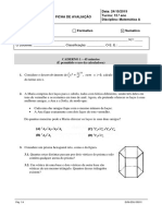 1º Teste (Cálculo Combinatório, Triangulo de Pascal e Binomio)