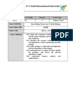 Knowledge Discovery Data Mining - Syllabus