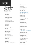 List of Confusing Words in English