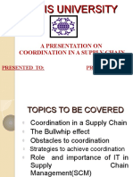 The Iis University: A Presentation On Coordination in A Supply Chain