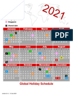 2021 Sabre Global Holiday Wall Calendar