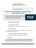 Diretrizes para Cuidados Paliativos em Pacientes Críticos Adultos Admitidos em UTI