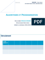 Cours - USTM - 2017 Programmation Et Algorithmique