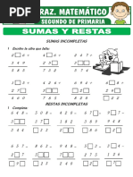 Sumas y Restas de Numeros de 3 Cifras para Segundo de Primaria