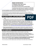 Raynham Center Water District E. Coli Drinking Water Notice, Jan. 10, 2023