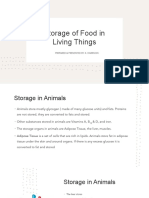 Storage in Plants and Animals