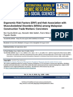 Ergonomic Risk Factors (ERF) and Their Association With Musculoskeletal Disorders (MSDS) Among Malaysian Construction Trade Workers Concreters