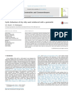 Cyclic Behaviour of Dry Silty Sand Reinforced With A Geotextile