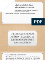 O Liberalismo em Anísio Teixeira