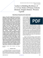 The Role of Teachers in Building Resilience of Refugee Learners A Case Study of Primary Schools in Nakivale Settlement, Isingiro District - Western Uganda