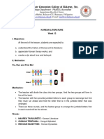 Week 13 Plan - Korean Literature