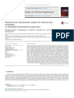 Numerical and Experimental Analysis For Exhaust Heat Exchangers in Automobile Thermoelectric Generators