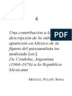 Sosa - Una Contribución A La Descripción de La Súbita Aparición en México de La Figura Del Psicoanalista No Analizado