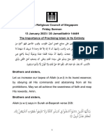 E23Jan13 - The Importance of Practising Islam in Its Entirety