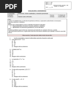 Evaluación 3 Porcentajes Potencias y Raices